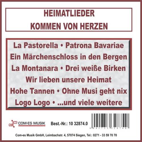 Heimatlieder kommen von Herzen