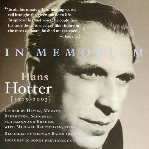 Vocal Recital: Hotter, Hans - HAYDN, J. / BEETHOVEN, L. van / SCHUBERT, F. / WEBER, C. von (In Memoriam Hans Hotter) [1942-1945]