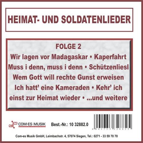 Heimat- und Soldatenlieder, Folge 2