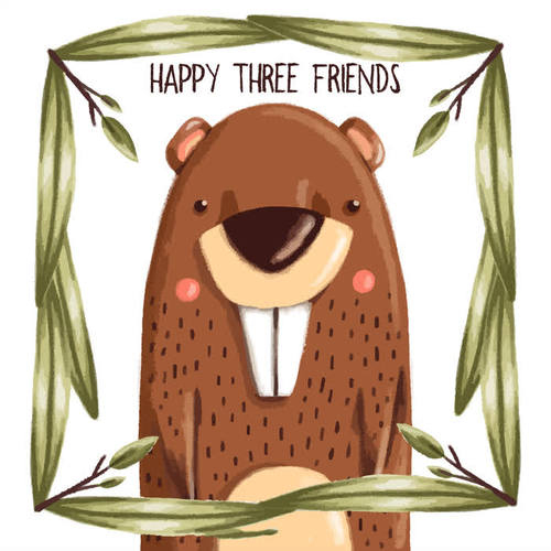 Happy Three Friends