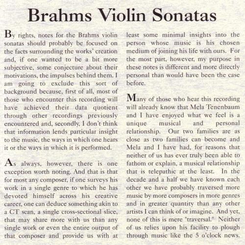 Brahms - The Violin Sonatas