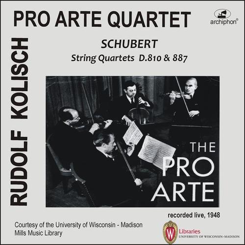 SCHUBERT, F.: String Quartets Nos. 14 and 15 (Pro Arte Quartet) [1948]