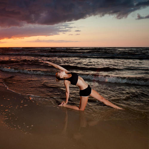 Blissful Yoga Poses: Mindful Ocean Serenade with Ambient Music