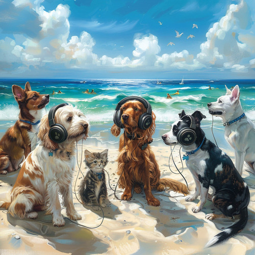 Soothing Waves: Pets Ocean Harmony