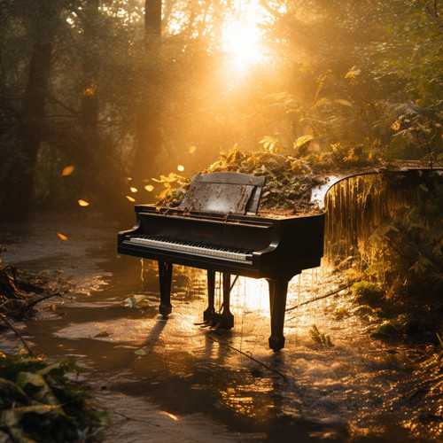 Viaje Con Masaje Del Piano Lluvioso Hacia La Armonía