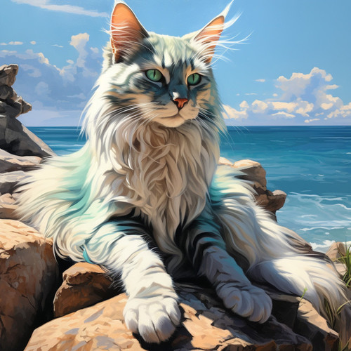 Feline Melodies: Honoring Cats by the Seashore