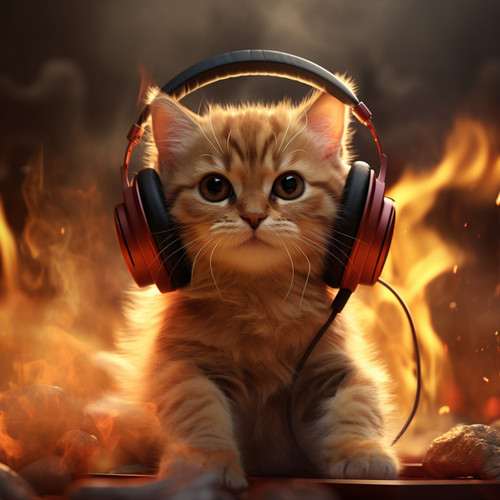 Fire Glow: Quiet Moments for Cats