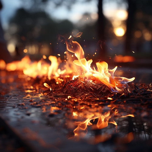 Serenidad De Trabajo Junto Al Fuego: Música Tranquila En Las Llamas De La Productividad