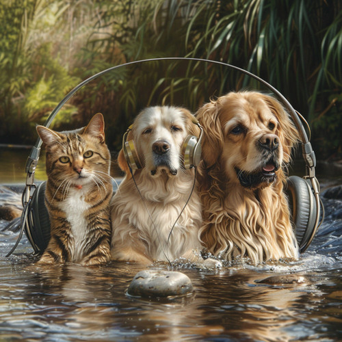 Pets by the Water: Calming River Melodies