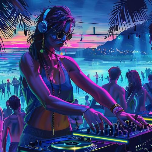 Mezcla de chillout en un café de playa:Fiesta de baile electrónica en Malibú, Copacabana después de la noche, Verano en Ibiza