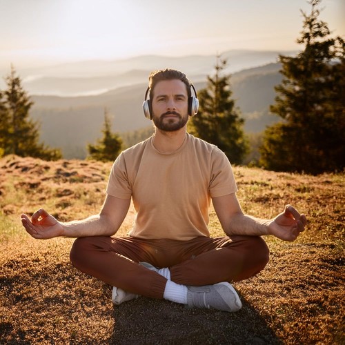 Felicidad De La Meditación: Flujo Armonioso Y Calmante