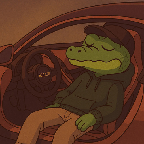 Slumped in a Bugatti
