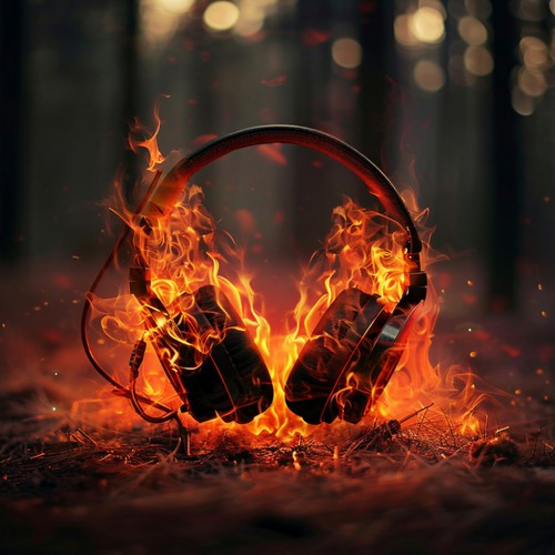 Fire's Rhythmic Blaze: Intense Music Flames