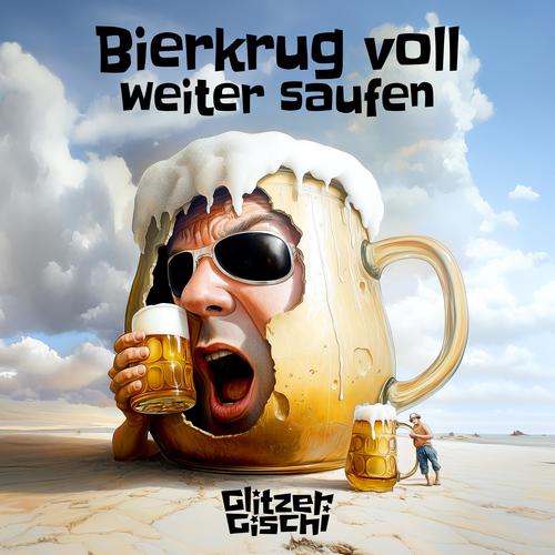 Bierkrug voll weiter saufen