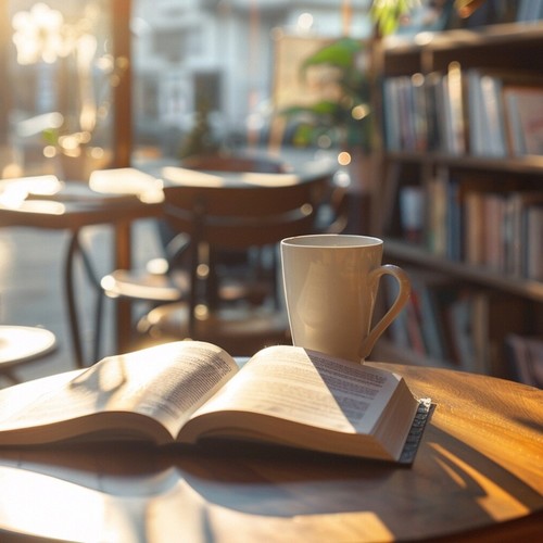 Reading at a cafe